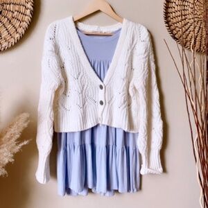 miami blue tiered ruffle babydoll dress